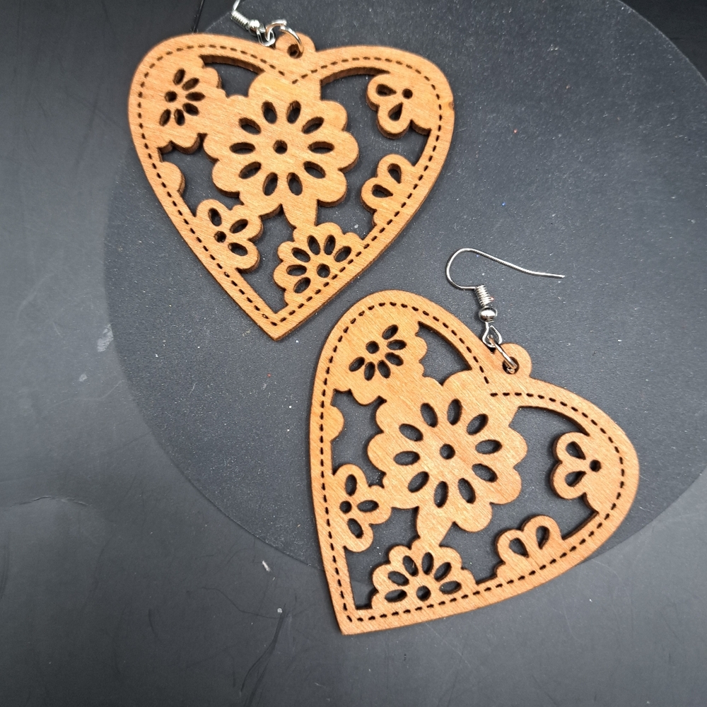 3×$20 Boho wood long earrings